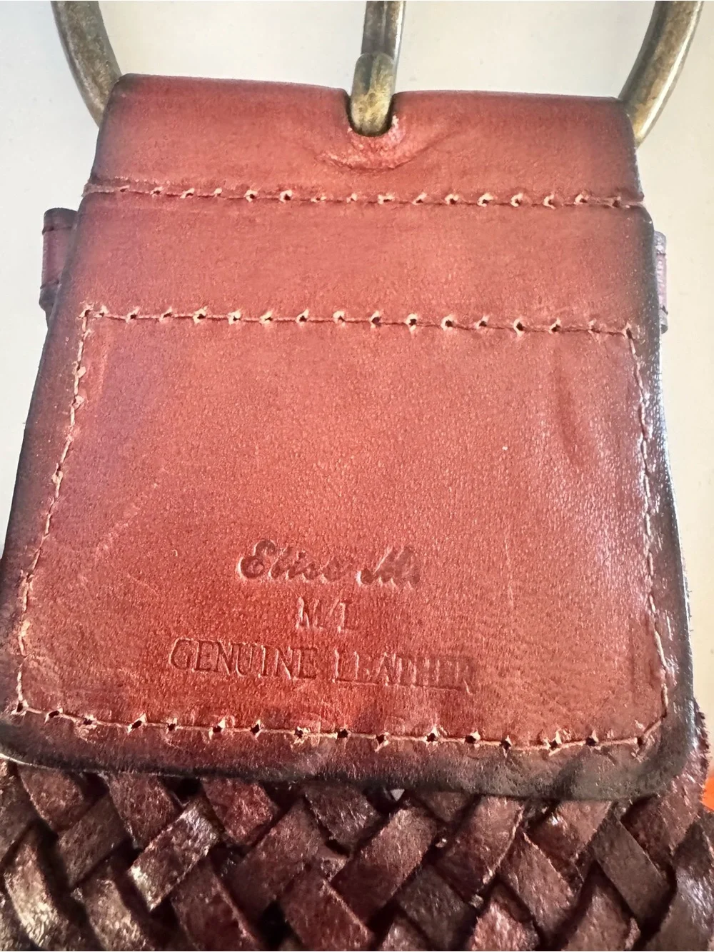 Vintage Chunky Brown Woven Leather Belt - Picture 7 of 7